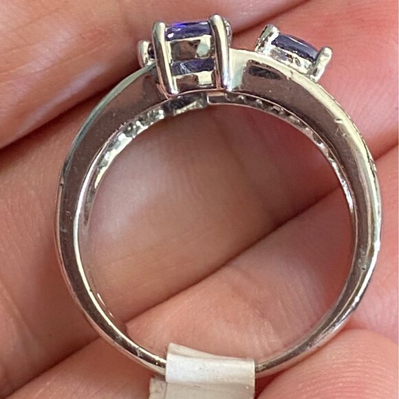 Ring Size 9.5 Tourmaline and CZ Sterling Silver 925 RP Women Semi-Precious Stone - Picture 5 of 9